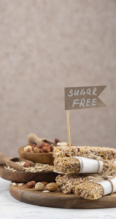 sugar-free-snack-bars-wooden-board